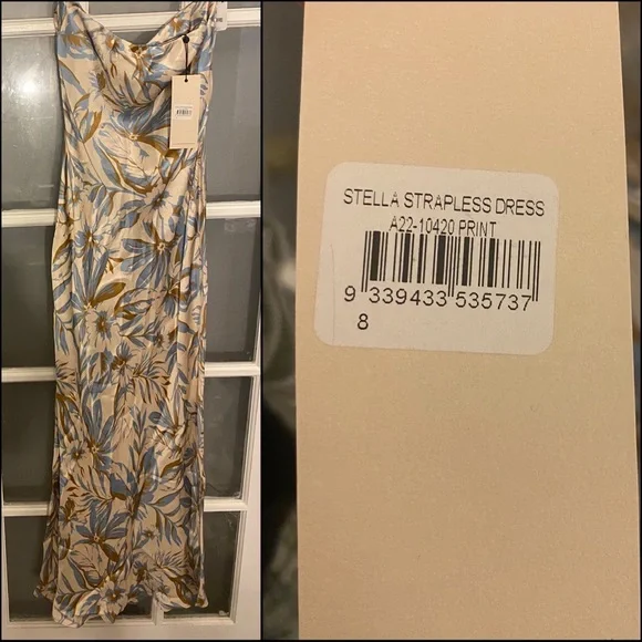 NWT BEC & BRIDGE strapless cutout back silky maxi dress - Picture 6 of 8